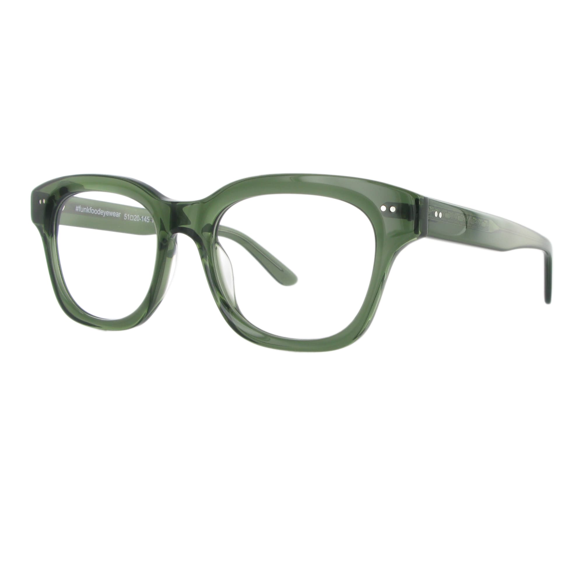 Grüne Unisex Brille aus Acetat mit besonderer Fase, Modell Pastizzi.