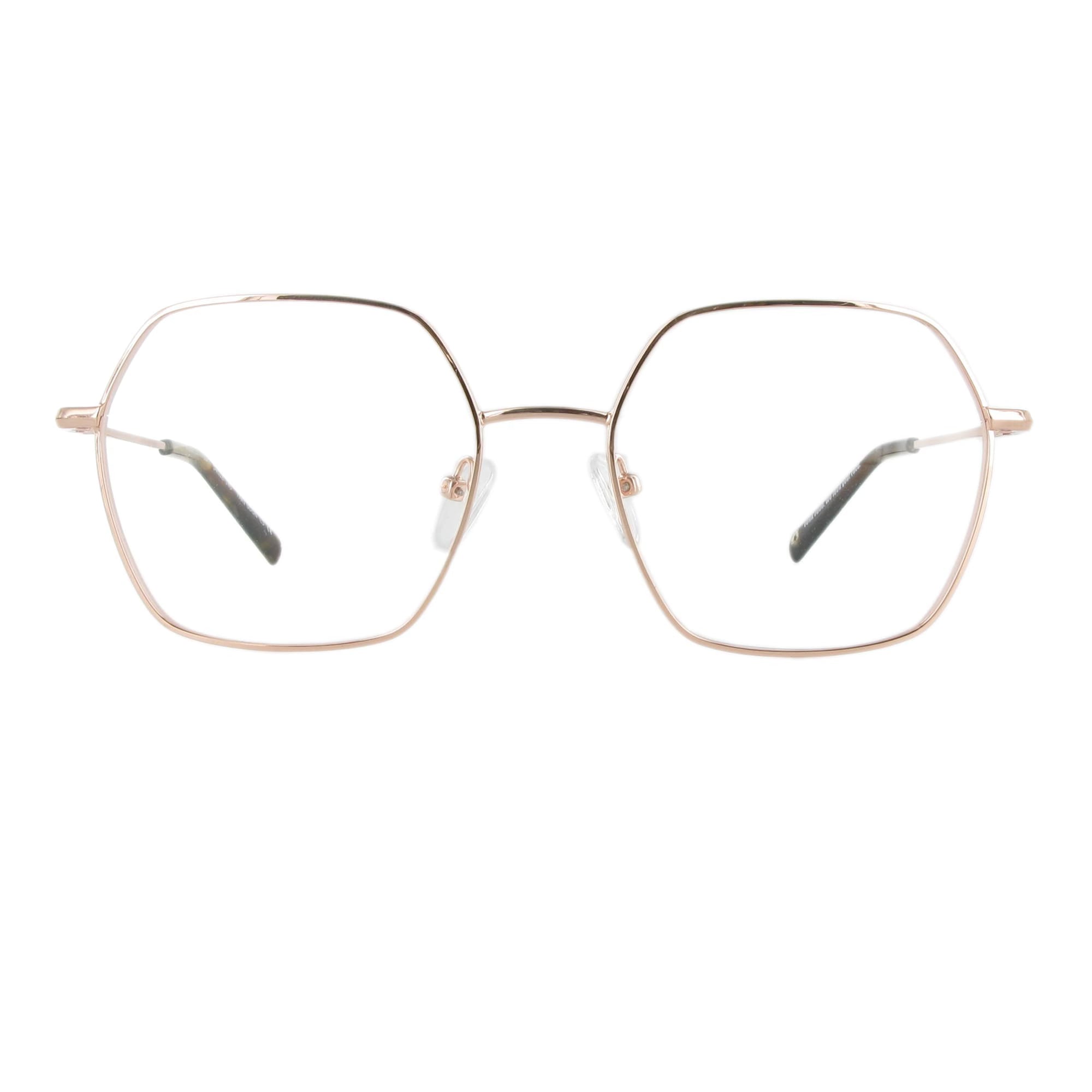 Elegante Metallbrille in femininem Design und eckiger Form. Farbe rose gold.